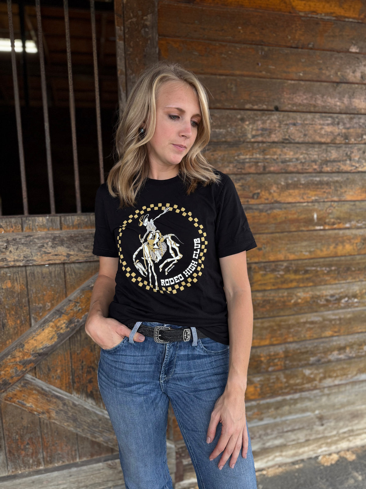 Rodeo High Club Tee-Black